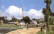Camille Pissarro Riparian scenery on France oil painting artist